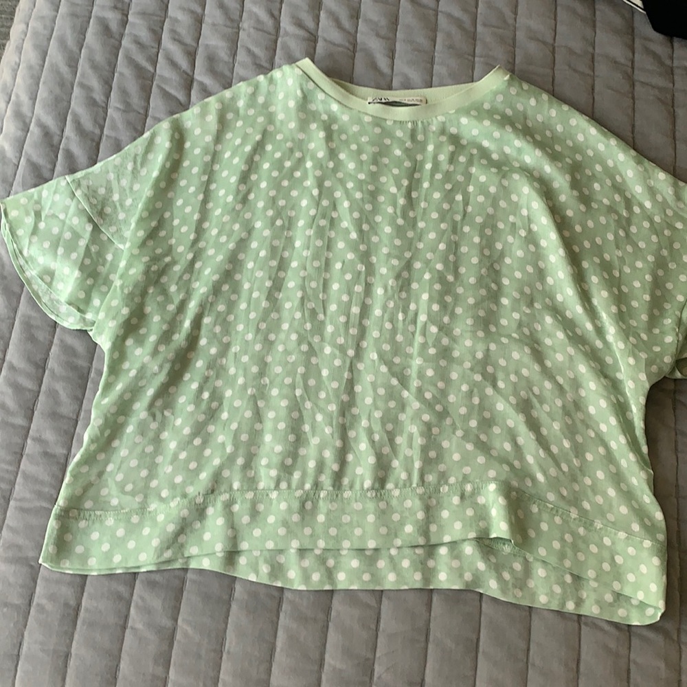 Green loose blouse